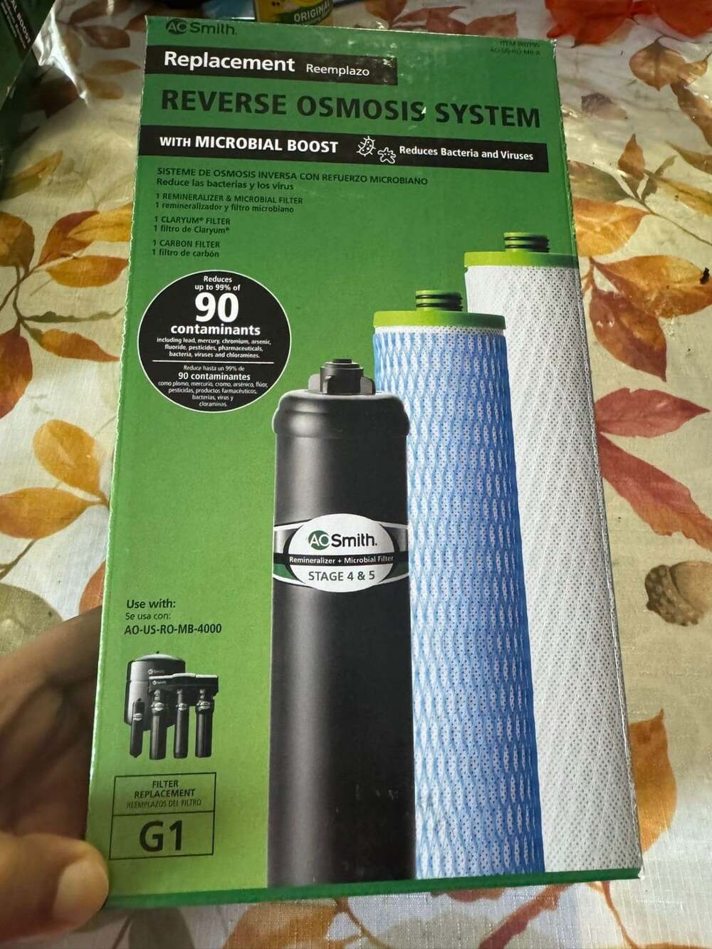 AO Smith Replacement Reverse Osmosis System G1 Filter Set
